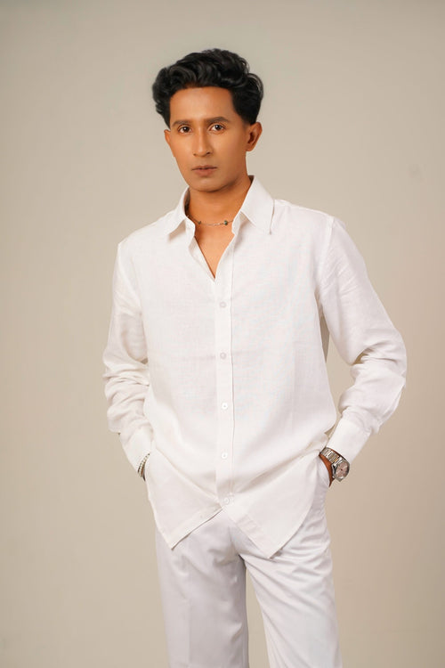 Pure Linen Shirt – White