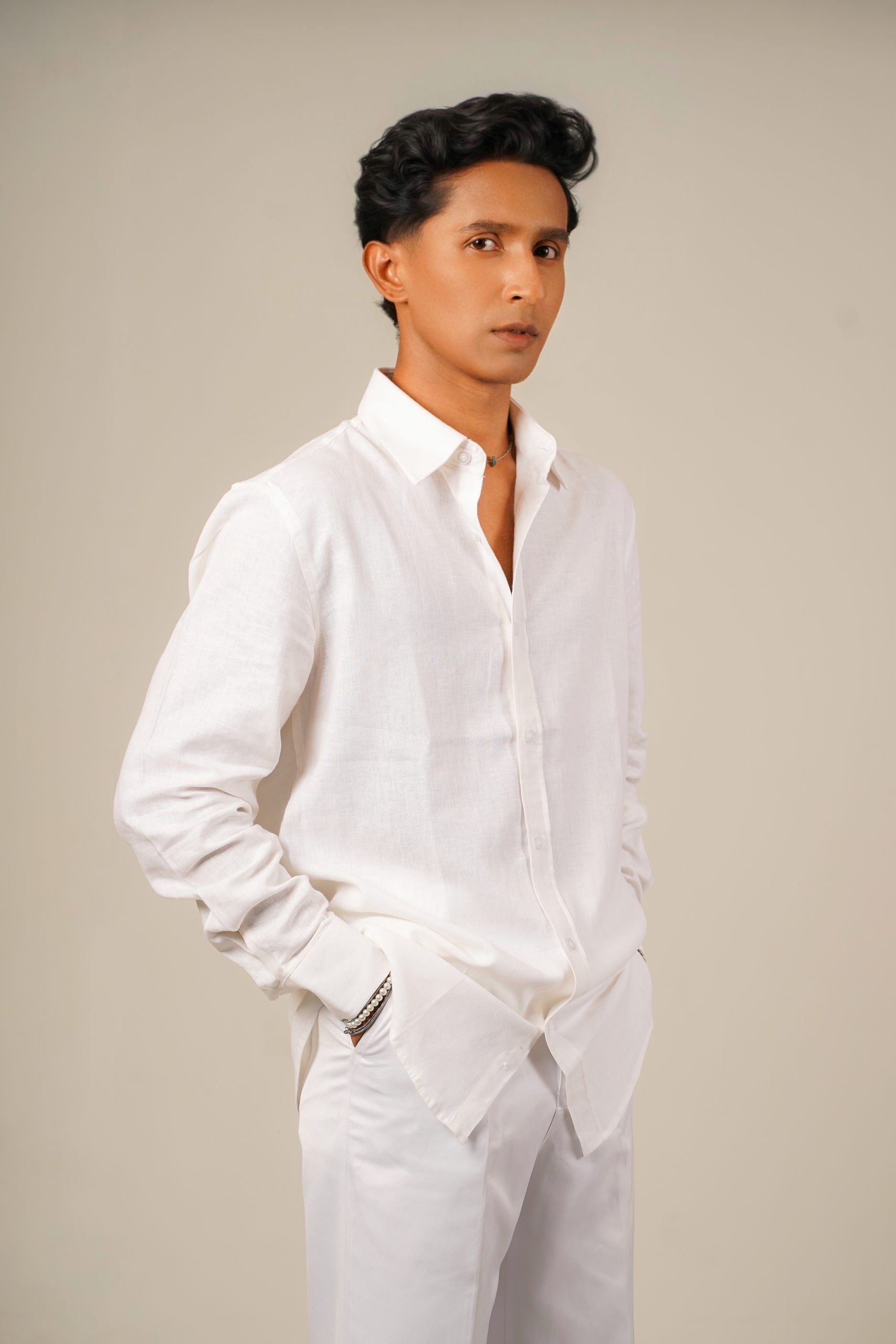 Pure Linen Shirt – White