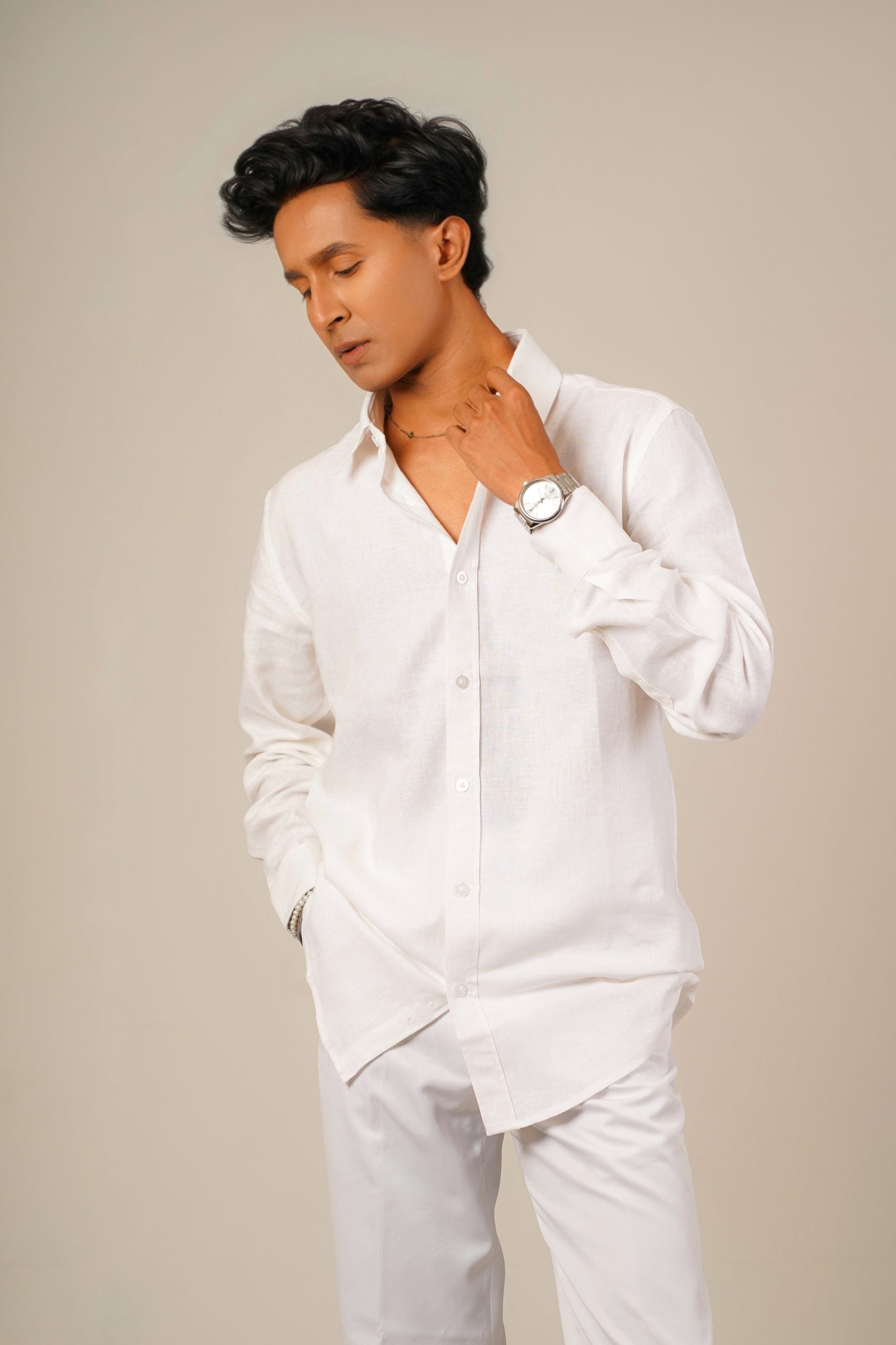 Pure Linen Shirt – White