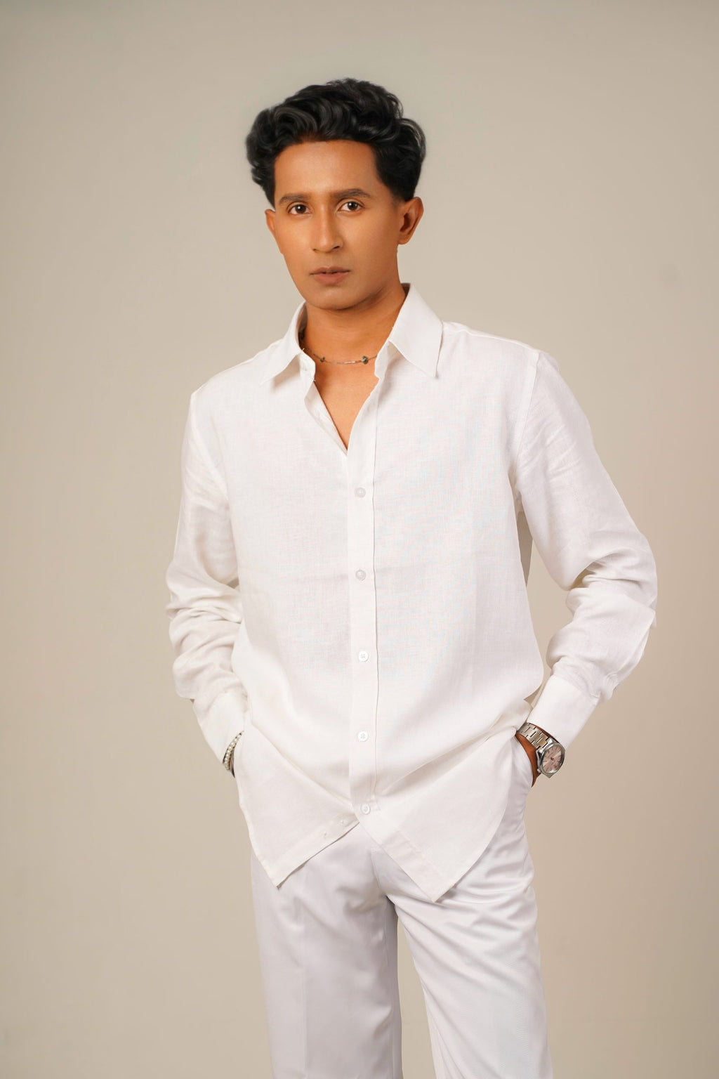 Pure Linen Shirt – White