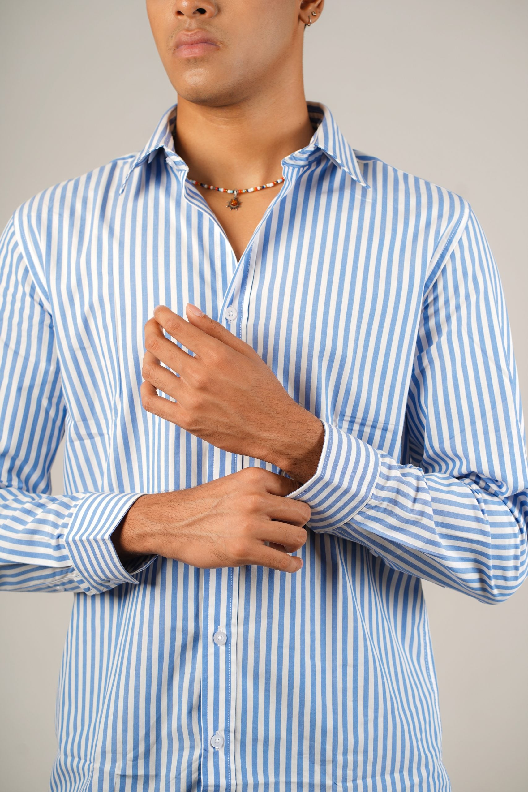 Full Sleeve Striped Blue Shirt