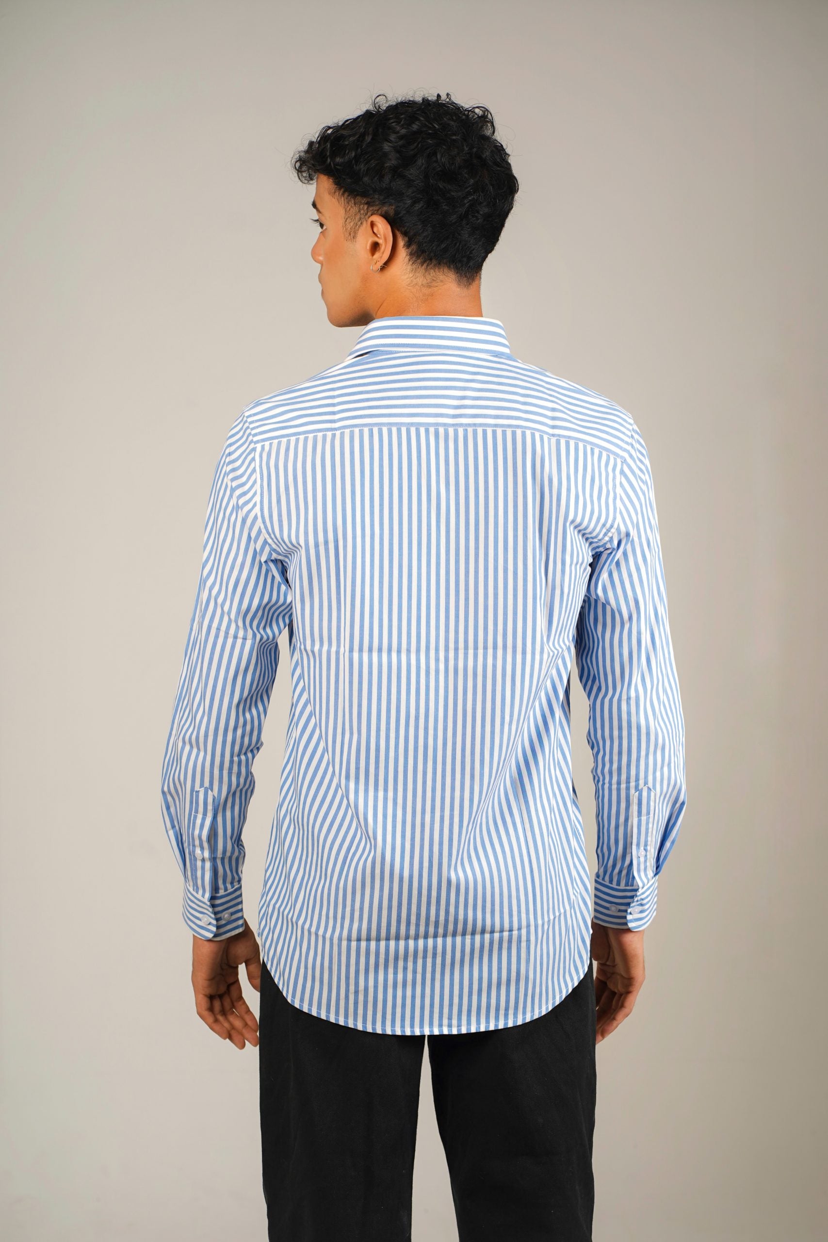 Full Sleeve Striped Blue Shirt