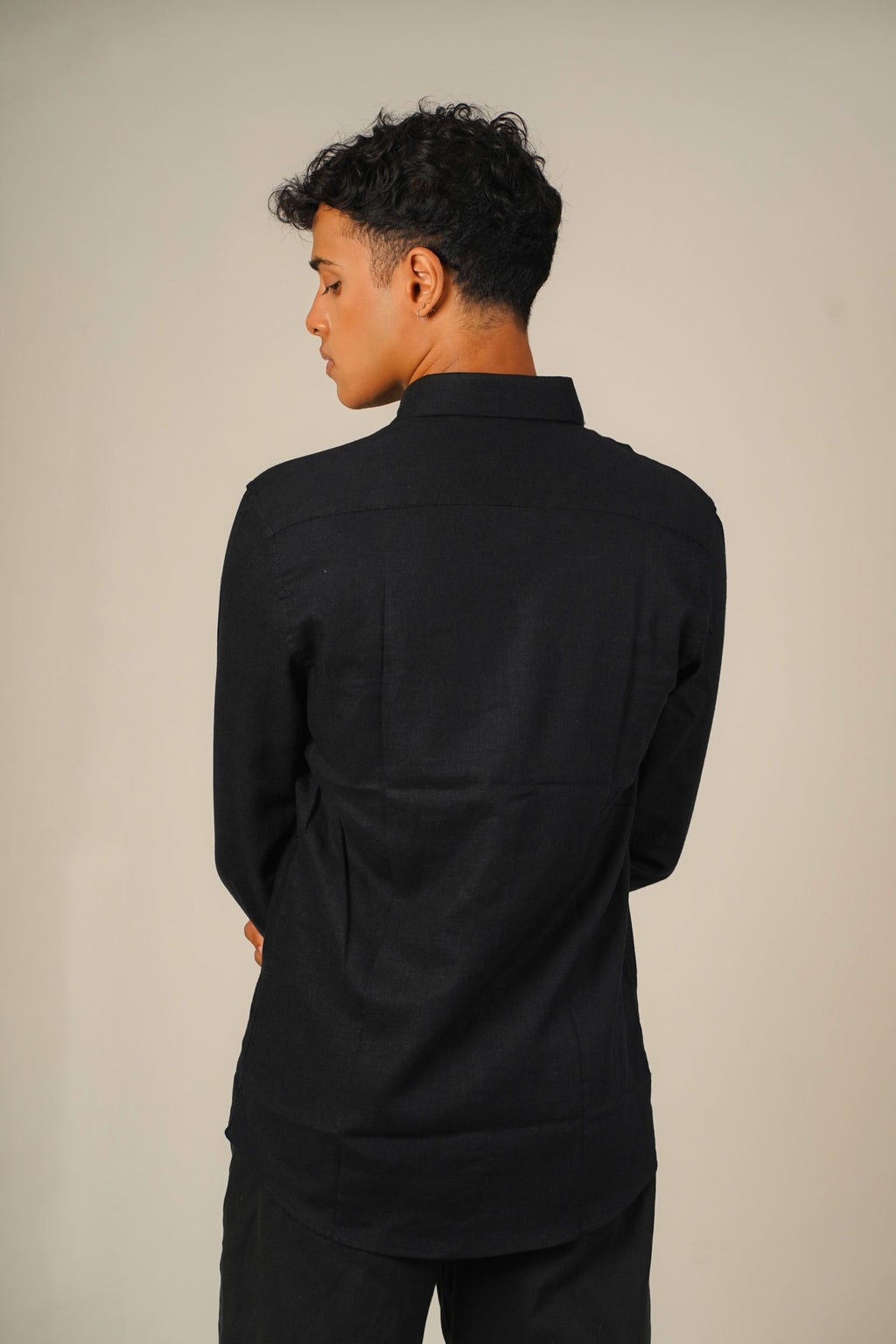 Pure Linen Shirt – Black