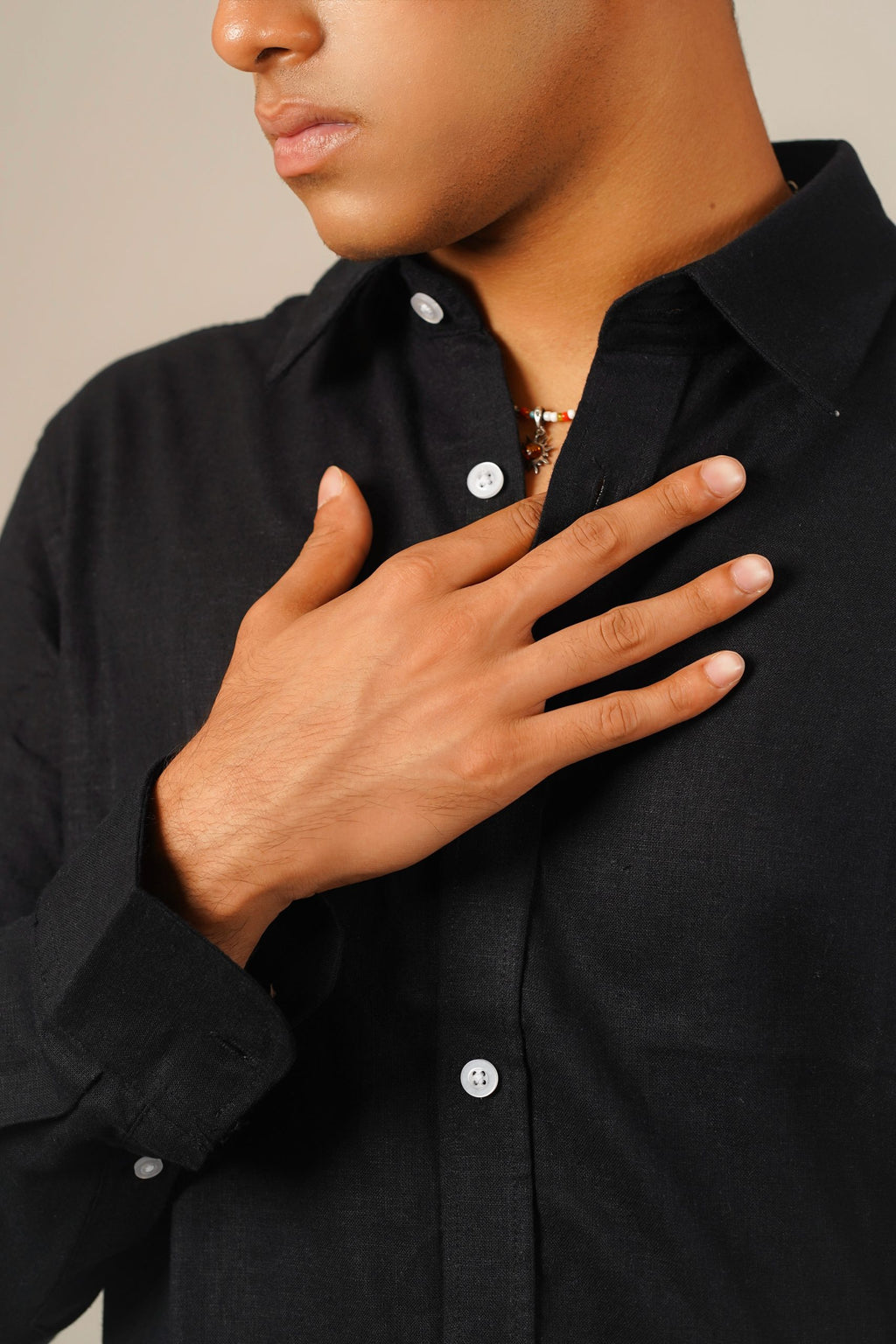Pure Linen Shirt – Black